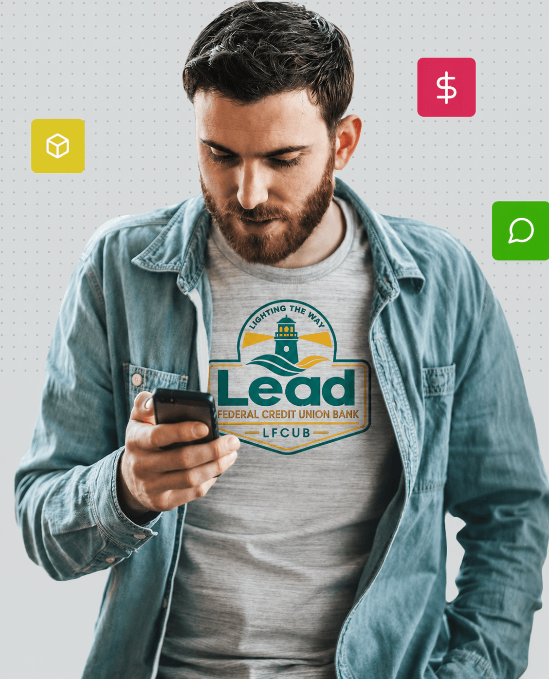 Member using mobile banking